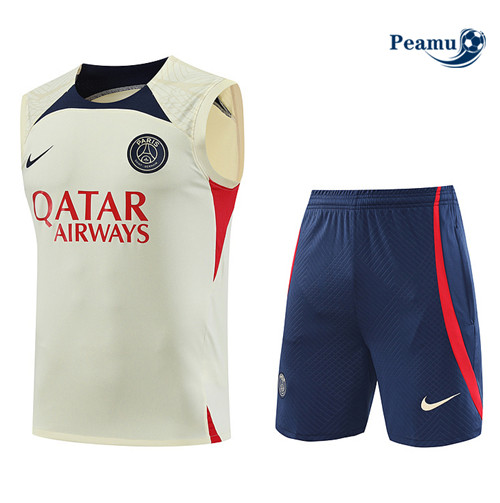 Loja Camisola Kit Equipamento Training PSG Colete + Shorts Damasco 2023-2024