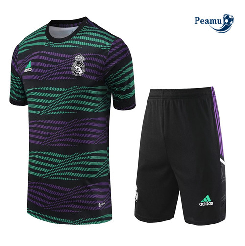 Novo Camisola Kit Equipamento Training Real Madrid + Shorts Verde 2023-2024