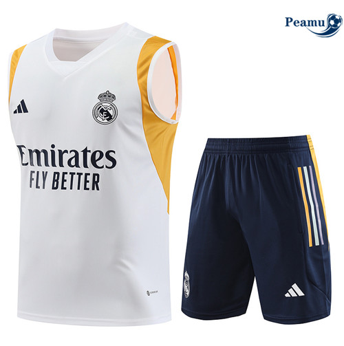 Oferta Camisola Kit Equipamento Training Real Madrid Colete + Shorts Branco 2023-2024