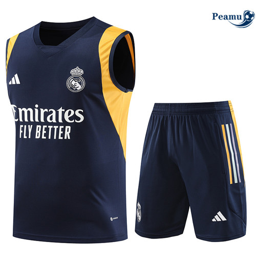 Réplicas Camisola Kit Equipamento Training Real Madrid Colete + Shorts Azul 2023-2024