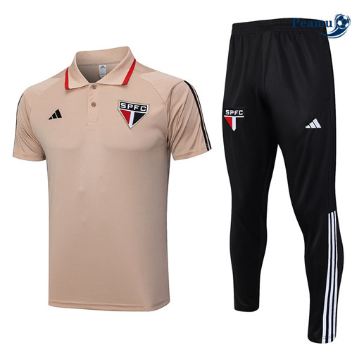 Réplicas Camisola Kit Equipamento Training Sao Paulo Polo + Pantalon Caqui 2023-2024