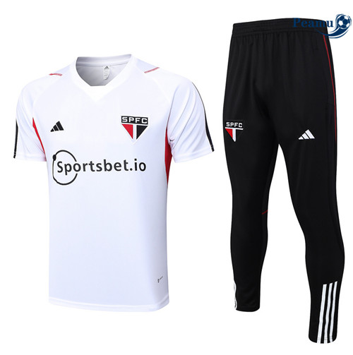 Todos Camisola Kit Equipamento Training Sao Paulo + Pantalon Branco 2023-2024