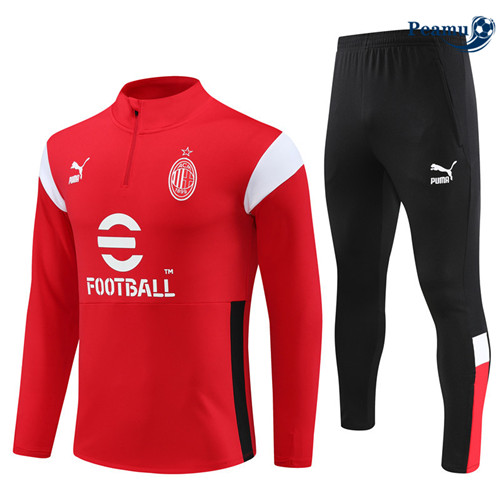 Criar Camisola Casaco Fato de Treino AC Milan Vermelho 2023-2024