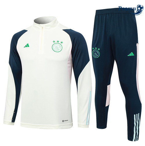 Criar Camisola Casaco Fato de Treino AFC Ajax Branco 2023-2024