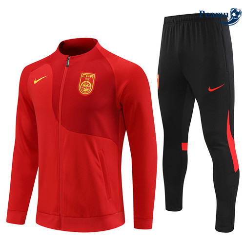Novo Camisola Casaco Fato de Treino Chine Vermelho 2023-2024