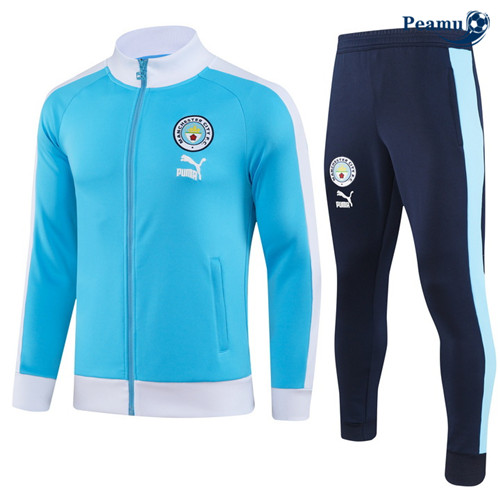 Cria Camisola Casaco Fato de Treino Manchester City Azul 2023-2024