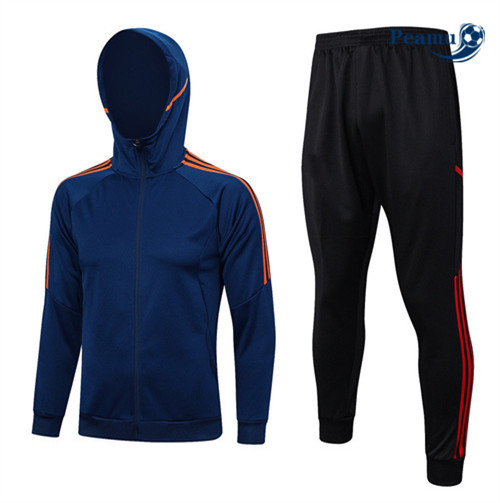 Criar Camisola Casaco Fato de Treino Manchester United com capuz Azul 2023-2024