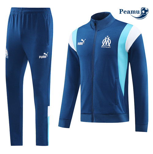 Novo Camisola Casaco Fato de Treino Marsella Azul 2023-2024
