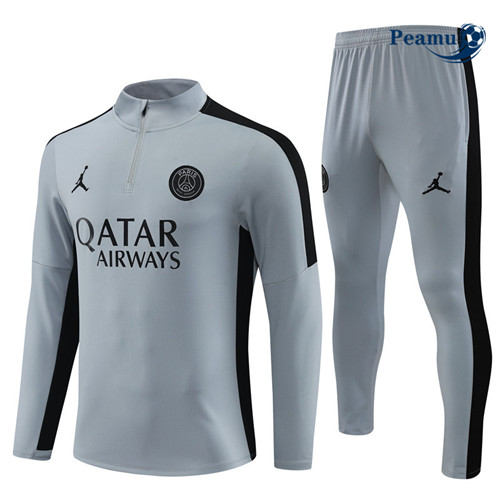 Cria Camisola Casaco Fato de Treino PSG Cinza 2023-2024