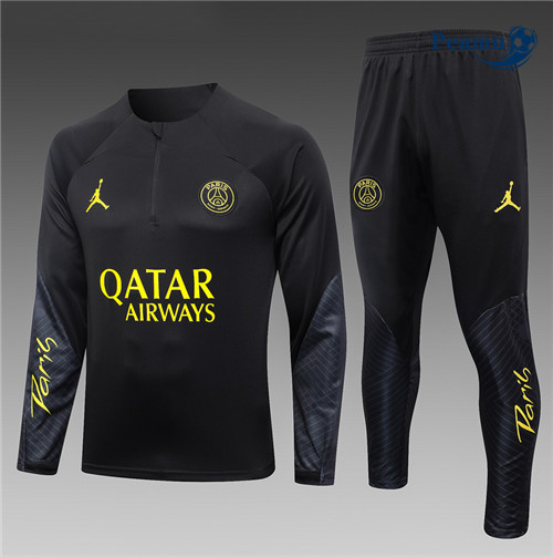 Criar Camisola Casaco Fato de Treino PSG Preto 2023-2024