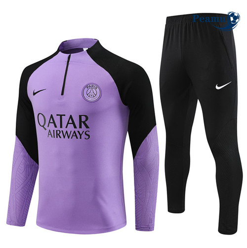 Cria Camisola Casaco Fato de Treino PSG Roxo 2023-2024