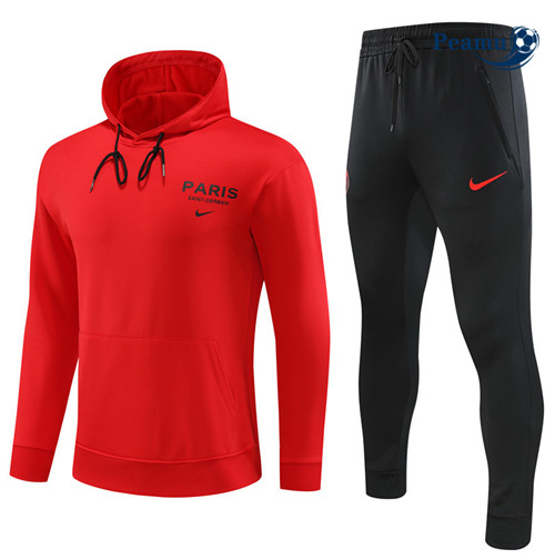 Todos Camisola Casaco Fato de Treino PSG com capuz Vermelho 2023-2024