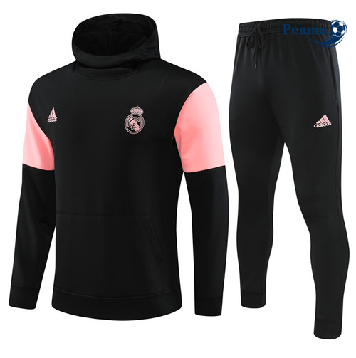 Oferta Camisola Casaco Fato de Treino Real Madrid com capuz Preto 2023-2024