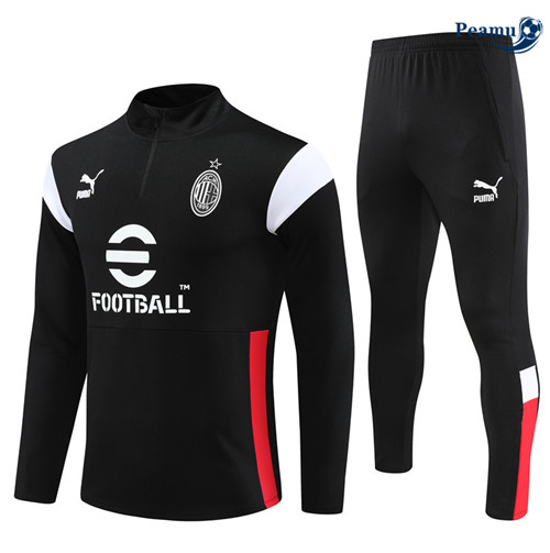 Cria Camisola Casaco Fato de Treino AC Milan Criancas Preto 2023-2024