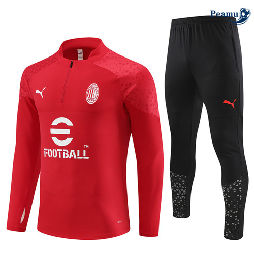 Comprar Camisola Casaco Fato de Treino AC Milan Criancas Vermelho 2023-2024