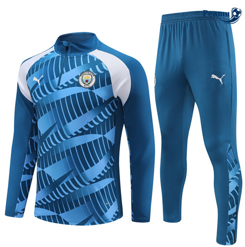 tomada Camisola Casaco Fato de Treino Manchester City Criancas Azul 2023-2024