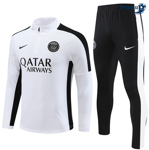 Réplicas Camisola Casaco Fato de Treino PSG Criancas Branco 2023-2024