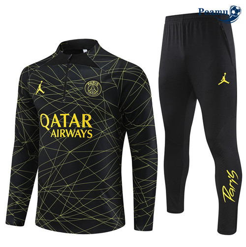 Criar Camisola Casaco Fato de Treino PSG Criancas Preto 2023-2024