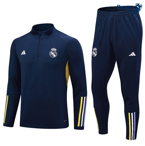 Cria Camisola Casaco Fato de Treino Real Madrid Criancas Azul 2023-2024