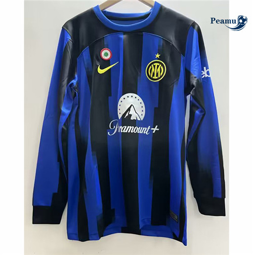 Réplicas Camisola Futebol Inter Milan Principal Equipamento Manga comprida 2023-2024