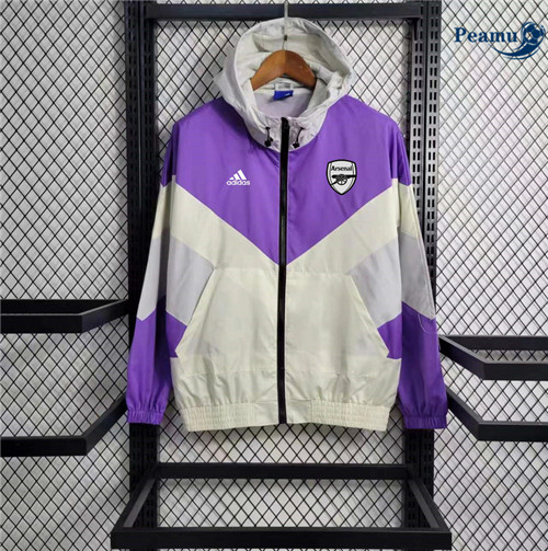 Criar Camisola Jaqueta Futebol Giacca A Vento Arsenal Roxo 2023-2024