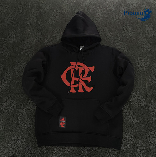 Ofertas Camisola Jaqueta Futebol Sueter de Treinamento Flamengo Preto 2023-2024