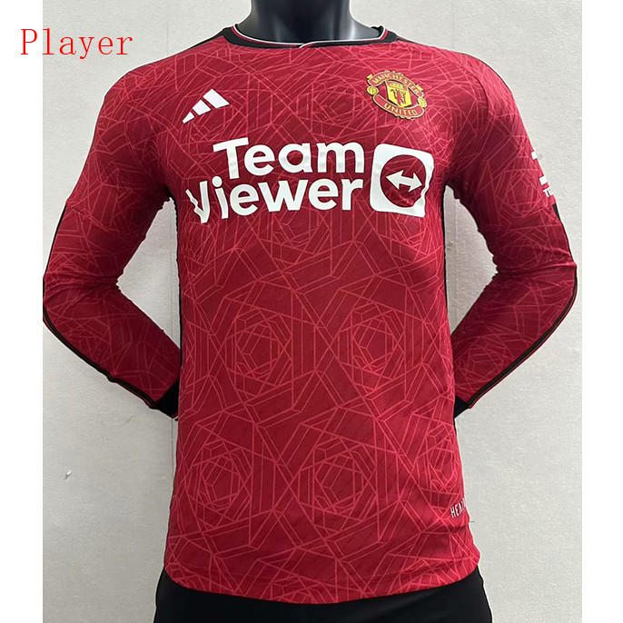 tomada Camisola Futebol Manchester United Player Principal Equipamento Manga comprida 2023-2024