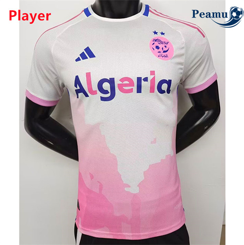 Camisola Futebol Argélia Player Equipamento Rosa/Branco 2024-2025