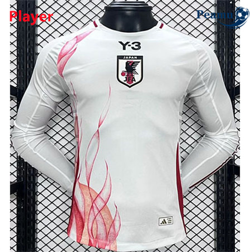 Camisola Futebol Japao Y3 Player Equipamento Manga comprida Branco 2024-2025