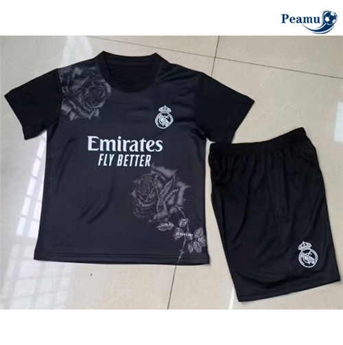 Camisola Futebol Real Madrid Crianças Y3 Equipamento Negro 2024-2025