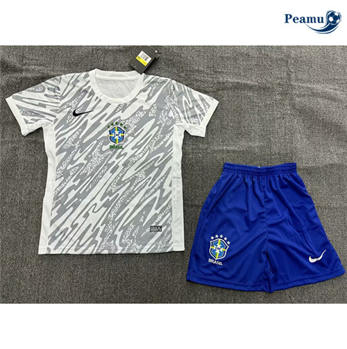 Camisola Futebol Brasil Crianças Equipamento blanco 2024-2025