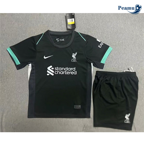 Camisola Futebol Liverpool Crianças Negro Equipamento 2024-2025