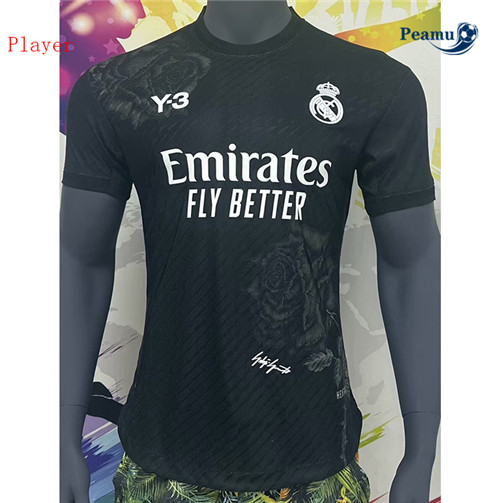 Camisola Futebol Real Madrid Y3 Player Version Equipamento Negro 2024-2025