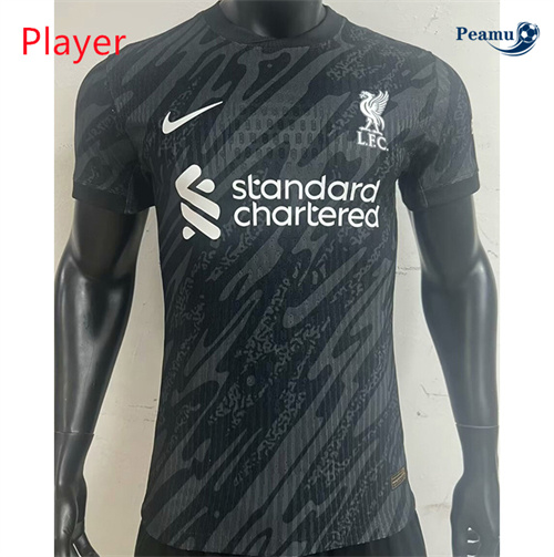 Camisola Futebol Liverpool Player Version Equipamento Portero Negro 2024-2025