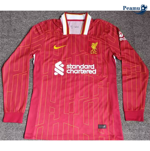 Camisola Futebol Liverpool Equipamento Rojo Manga Comprida 2024-2025