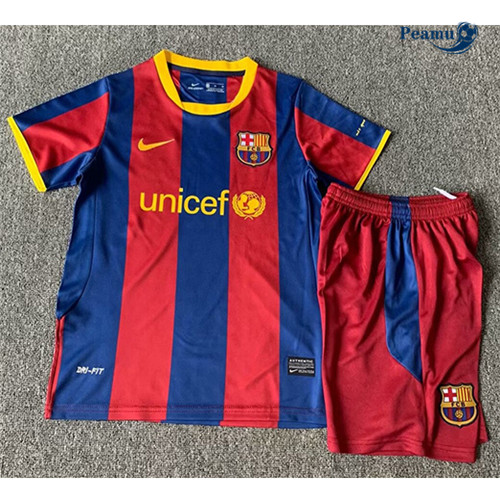 Camisola Futebol Retrô Barcelona Crianças Principal Equipamento 2010-11