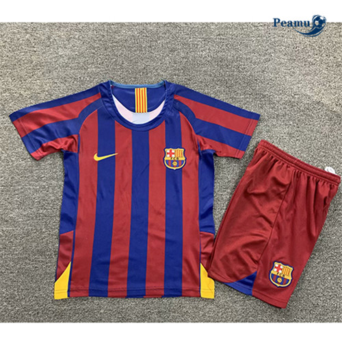 Camisola Futebol Retrô Barcelona Crianças Principal Equipamento 2005-06