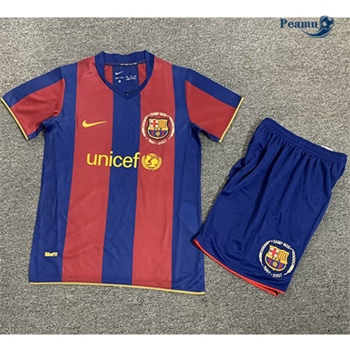 Camisola Futebol Retrô Barcelona Crianças Principal Equipamento 2007-08