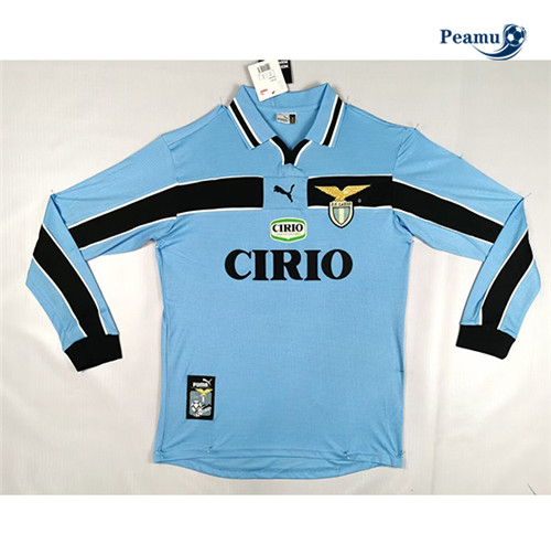 Camisola Futebol Retrô Lazio Principal Equipamento 1998-2000 Manga Comprida