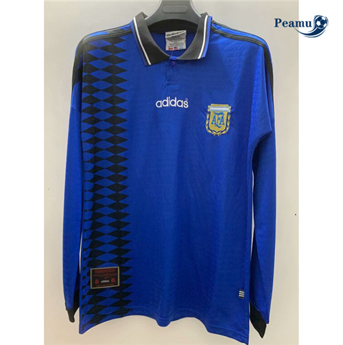 Camisola Futebol Retrô Argentina Alternativa Equipamento 1994 Manga Comprida