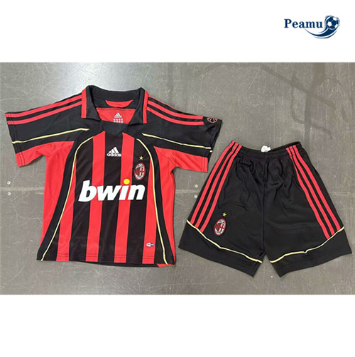 Camisola Futebol Retrô AC Milan Crianças Principal Equipamento 2007-08