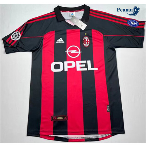 Camisola Futebol Retrô AC Milan Principal Equipamento 2000-01