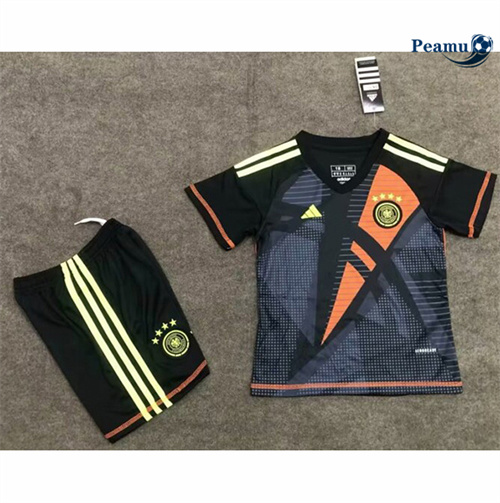 Novo Camisola Futebol Alemania Crianças Equipamento goleiro Negro 2024-2025