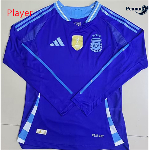 Novo Camisola Futebol Argentina Player Version Alternativa Equipamento Manga Comprida 2024-2025