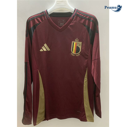 Criar Camisola Futebol Belgica Principal Equipamento Manga Comprida 2024-2025
