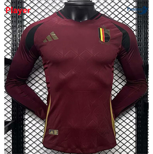 Novo Camisola Futebol Belgica Player Version Principal Equipamento Manga Comprida 2024-2025
