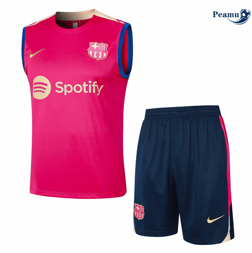 Comprar Camisola Kit Equipamento Training Barcelona Colete + Calções Rosa 2024-2025