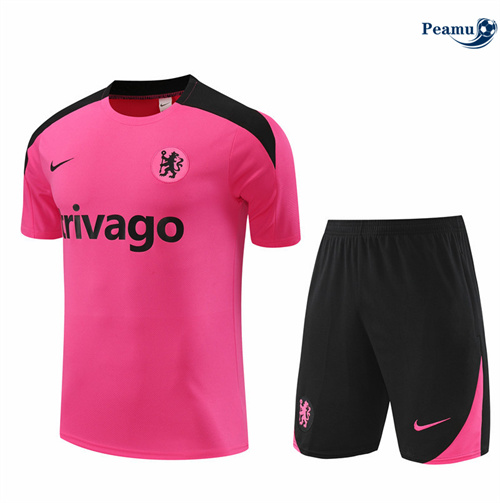 Comprar Camisola Kit Equipamento Training Chelsea Crianças + Calções rosa 2024-2025