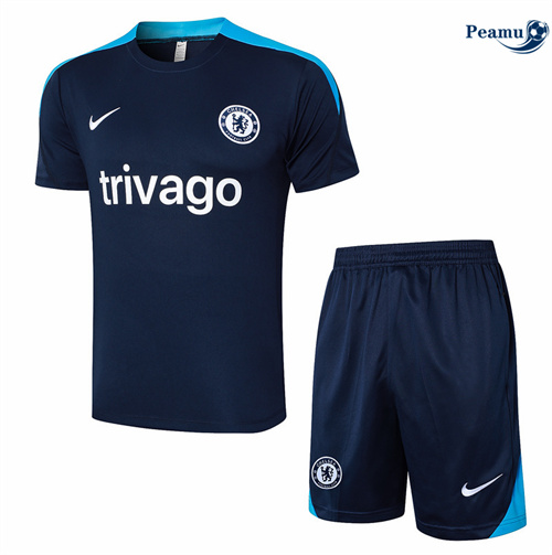 Novo Camisola Kit Equipamento Training Chelsea + Calções azul real 2024-2025
