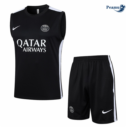 Oferta Camisola Kit Equipamento Training Paris PSG Colete + Calções negro 2024-2025